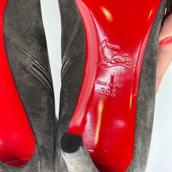 Christian Louboutin PUMPPIE BOTTA 85 Suede Knee High Tall Boots Heels - Picture 15 of 16